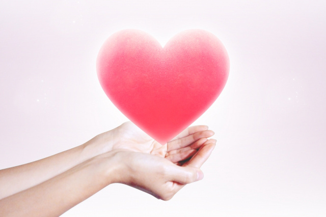 手のひらの上のハート